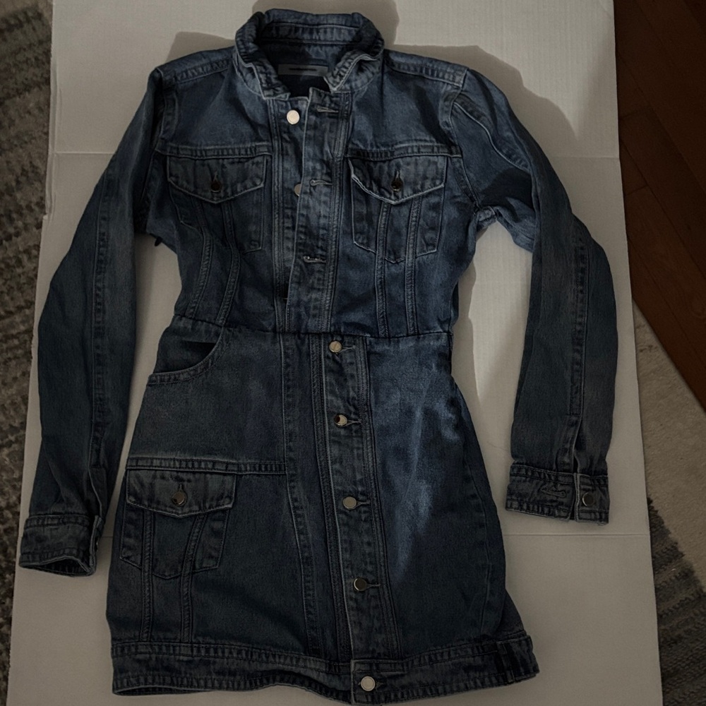 Maniere De Voir Dark Blue Denim Dress